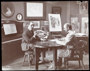 Michel Jacobs y Benson jugando al dominó, 1907